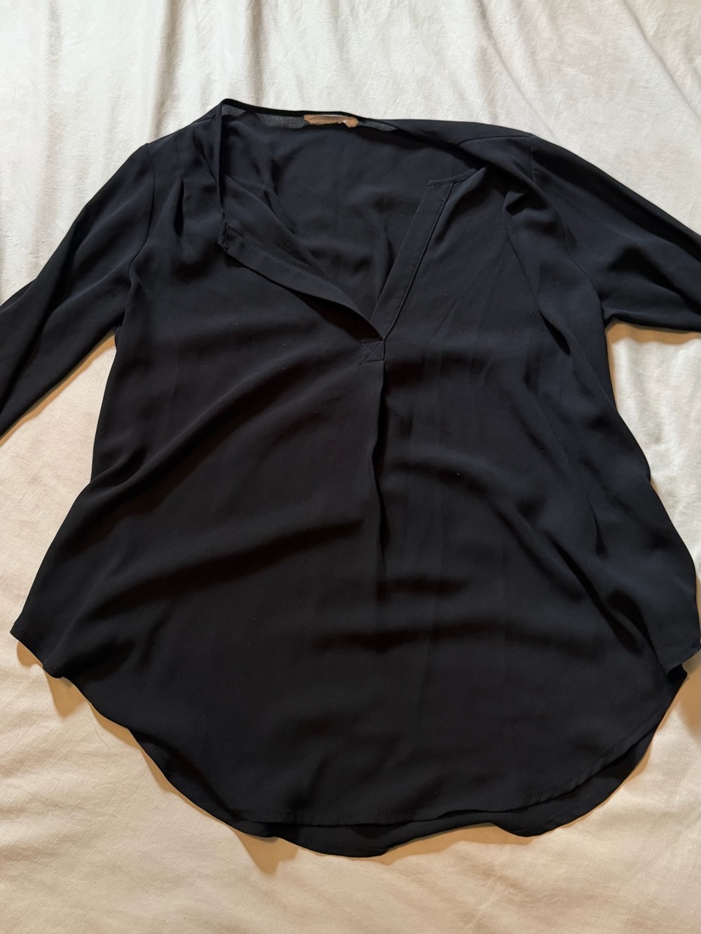 Lush Black V-Neck Tunic Top